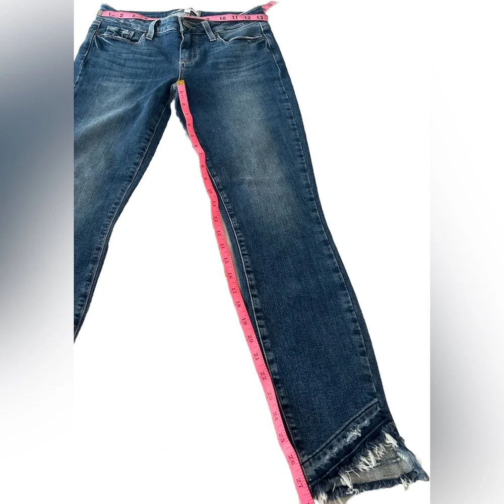 PAIGE Verdugo Ankle Jeans Womens 27 Dark Wash Skinny Raw Hem Distressed Stretch